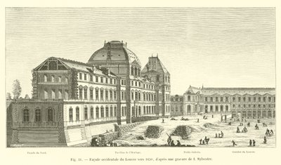 Façade occidentale du Louvre vers 1650, d