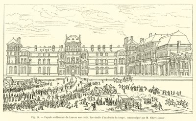 Façade occidentale du Louvre vers 1660, fac-similé d