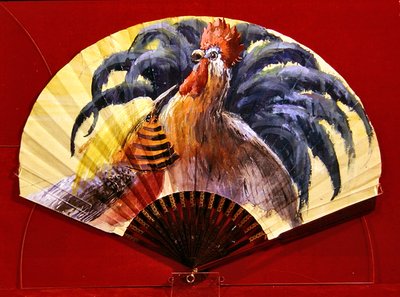 Éventail décoré d