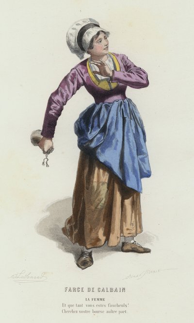 Farce De Calbain (gravure en couleur) - French School