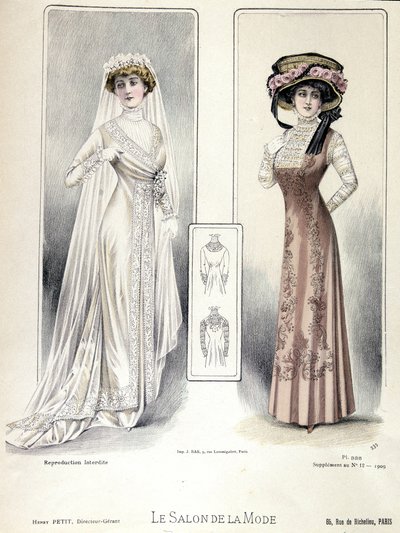 Défilé de mode, 20/03/1909 : robe de mariée. - French School
