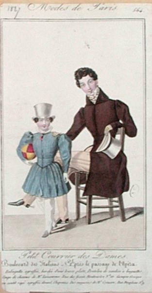 Planche de mode représentant des tenues pour un père et son fils, publicité pour le 