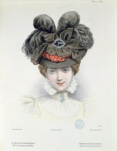 Planche de mode de La Modiste Universelle, février 1898 - French School