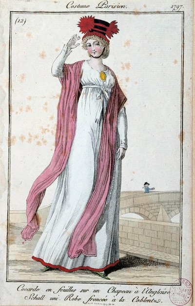 Mode sous le Directoire : jeune femme élégante portant un costume parisien - French School