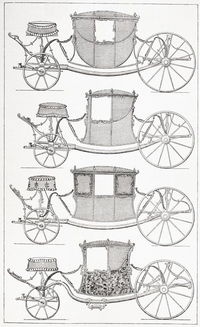 Voitures à la mode du 18e siècle, 1875 - French School