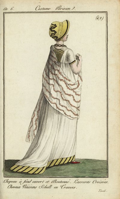 Femme à la mode aux jardins de Tivoli - French School