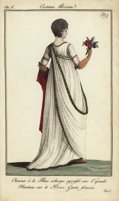 Femme à la mode avec coiffure courte Titus aux jardins de Tivoli - French School