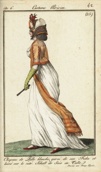Femme élégante sur les Champs-Élysées - French School