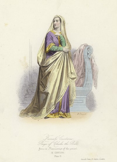 Costume féminin du règne de Charles le Chauve, Roi des Francs de l