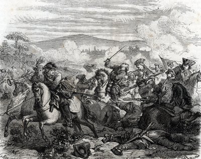 Ferdinand de Marsin mortellement blessé à la bataille de Turin 1706 - French School
