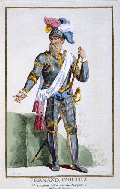 Fernand Cortez (1485-1547), gravé par Pierre Duflos (1742-1816), 1780 - French School