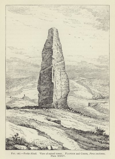 Feruz-Abad, Vue de la tour en ruine - French School