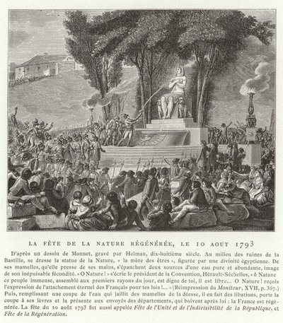 Fête de la Régénération de la Nature, Paris, 10 août 1793 - French School