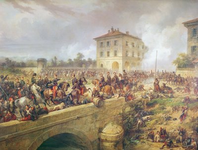 Combat au pont de Boffalora pendant la bataille de Magenta, 4 juin 1859 - French School
