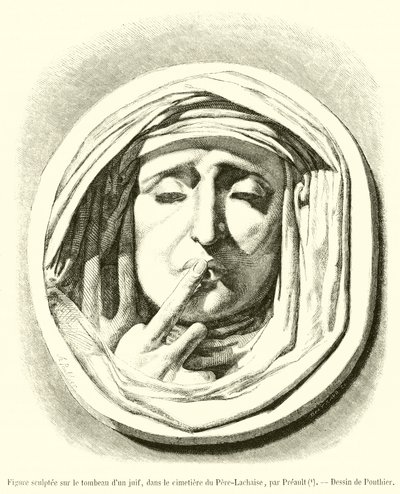 Figure sculptée sur le tombeau d