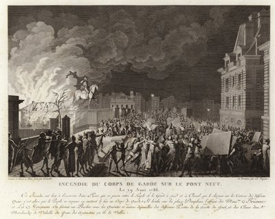 Incendie au Corps de Garde sur le Pont Neuf à Paris - French School