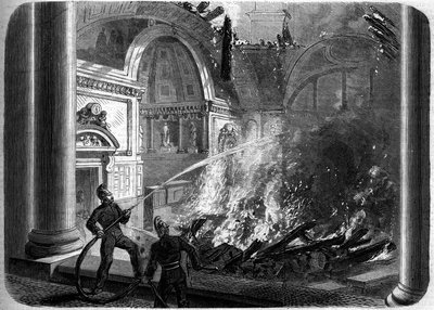 Incendie de la chambre du Sénat, Palais du Luxembourg, Paris, 27 octobre - French School