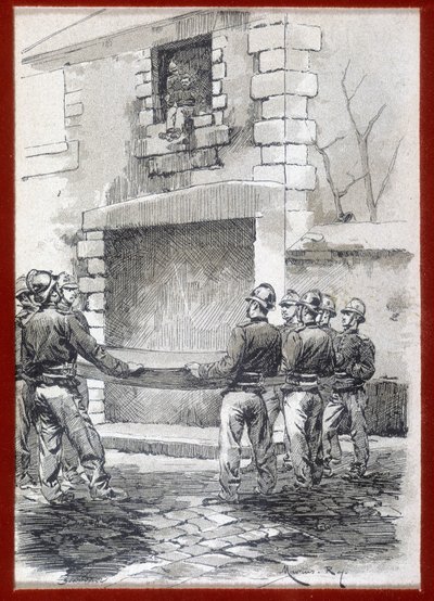 Pompiers, La couverture de sauvetage, début 19e siècle - French School