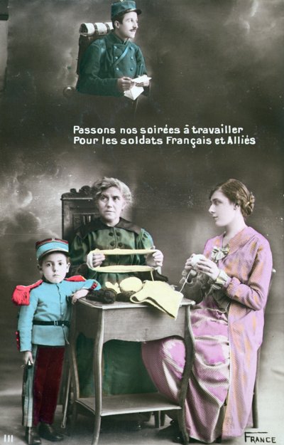 Carte postale patriotique de la Première Guerre mondiale - French School