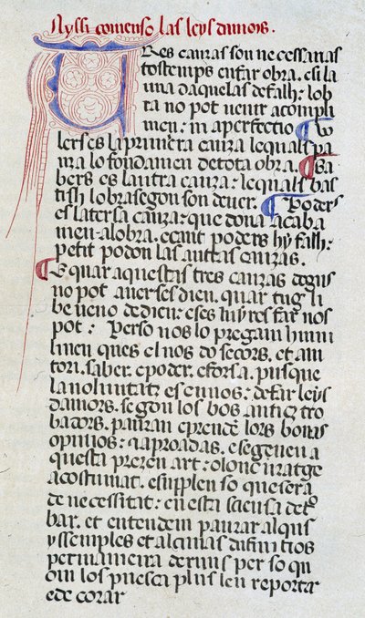 Première page du manuscrit des Lois d
