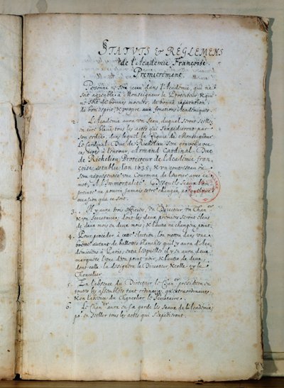 Première page des statuts de l