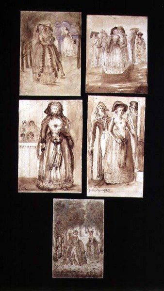 Cinq croquis d