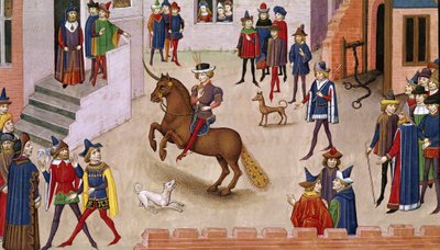 Fol.17v Comment Alexandre le Grand (356-323 av. J.-C.) a monté Bucéphale, de l