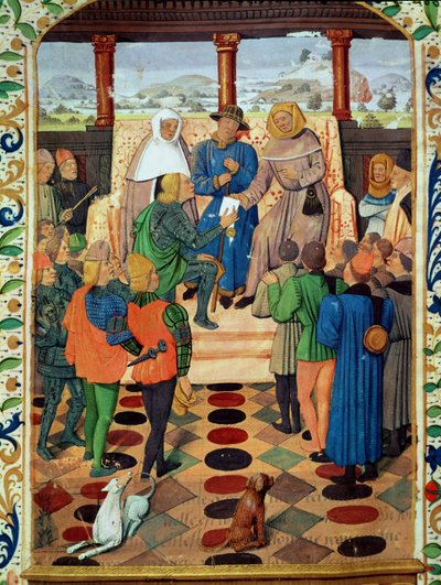 Charles VII remettant un document à Jeanne d