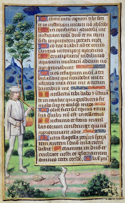Fol.50v Page de texte avec un détail de bordure d