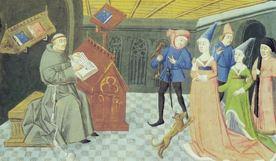 Fol.79r Carlo Marsuppini (d.1453) illustration de Controversia de Nobilitate par Buonaccorso da Montemagno - French School