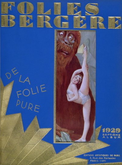 Programme des Folies Bergère pour la revue De la Folie Pure, inspirée par le film King Kong, avec Glenn Ellyn, 1929 - French School