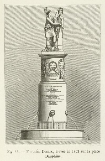 Fontaine Desaix, élevée en 1802 sur la place Dauphine - French School