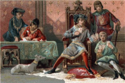 Pour se distraire, le roi de France Charles VI (1368-1422) jouait aux cartes - French School