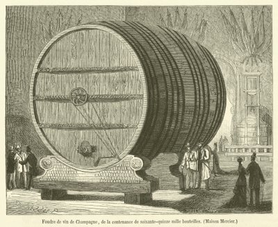 Foudre de vin de Champagne, de la contenance de soixante-quinze mille bouteilles, Maison Mercier - French School