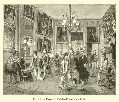 Foyer du Théâtre-Français en 1855 - French School
