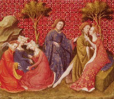 Comment Lancelot a embrassé Guenièvre pour la première fois, du Lancelot du Lac - French School