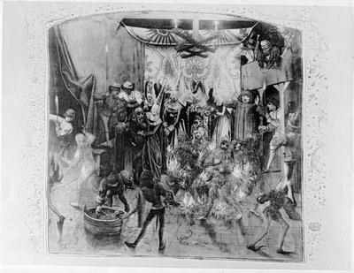 Fr 2646 f.176 Bal des Ardents, Charles VI (1380-1422) sauvé par la duchesse de Berry après que Louis d