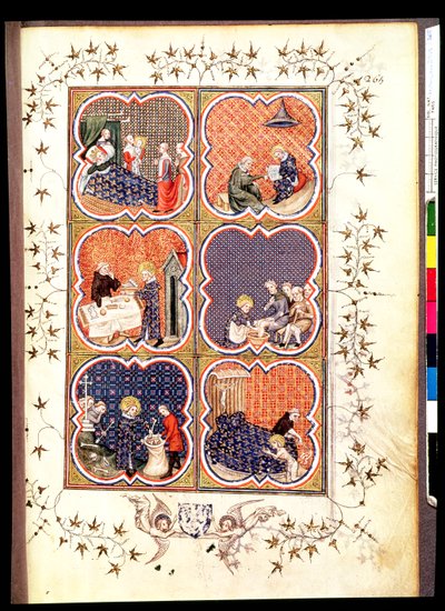 Six scènes de la vie de Saint Louis (1215-70), des Grandes Chroniques de France, 1375-79 - French School