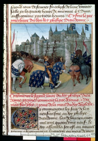 Prise de Tours par Philippe Auguste (1165-1223) roi de France en 1202 - French School