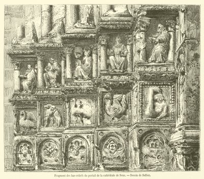 Fragment des bas-reliefs du portail de la cathédrale de Sens - French School