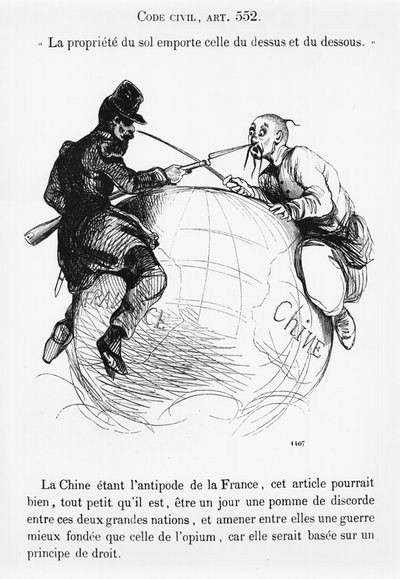 La France et la Chine, caricature du Musée Philippon, vers 1850-60 - French School
