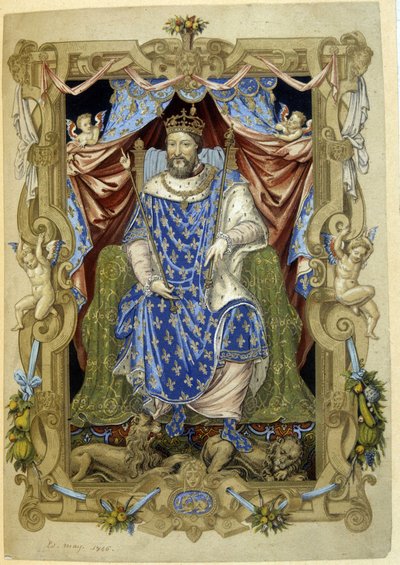 François Ier sur son trône en habit de cérémonie - French School