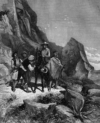 François Arago en 1806 en Espagne pour mesurer le méridien, arrêté par quatre bandits - French School