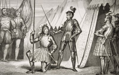 François Ier (1494-1547) adoubé par le capitaine Bayard après la bataille de Marignan, de 