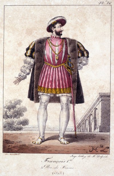 François Ier, roi de France né à Cognac en 1494 et mort à Rambouillet en 1547 - French School