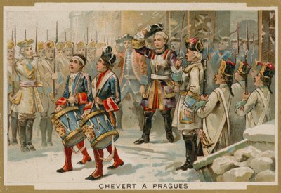 François de Chevert, général français, au siège de Prague, 1741 - French School