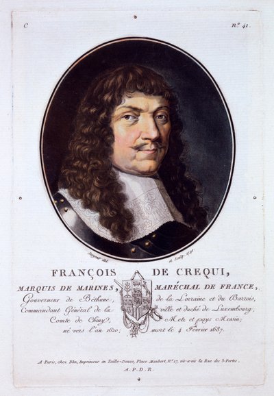 François de Créquy, Marquis de Marines, de Portraits des grands hommes, femmes illustres, et sujets mémorables de France, publié 1787-92 - French School