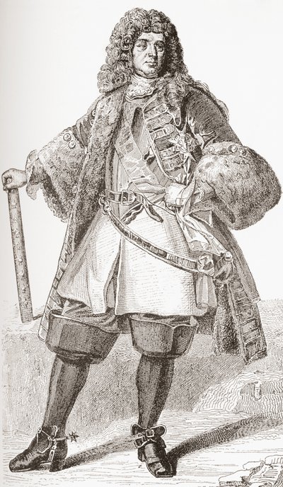 François de Neufville, 2ème duc de Villeroy, 1644-1730. Soldat français. De Les Heures Libres publié en 1908. - French School