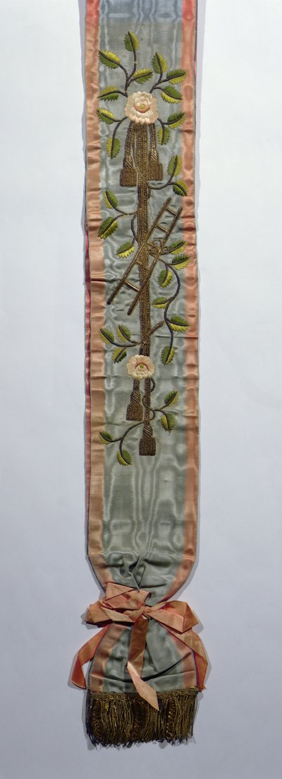Écharpe de franc-maçon de la princesse Caroline Murat, milieu du XIXe siècle - French School