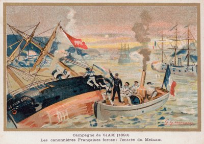 Canonnières françaises à Paknam, Siam - French School